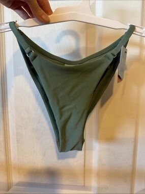 Shade & Shore Olive Green High-Cut Bikini Bottom